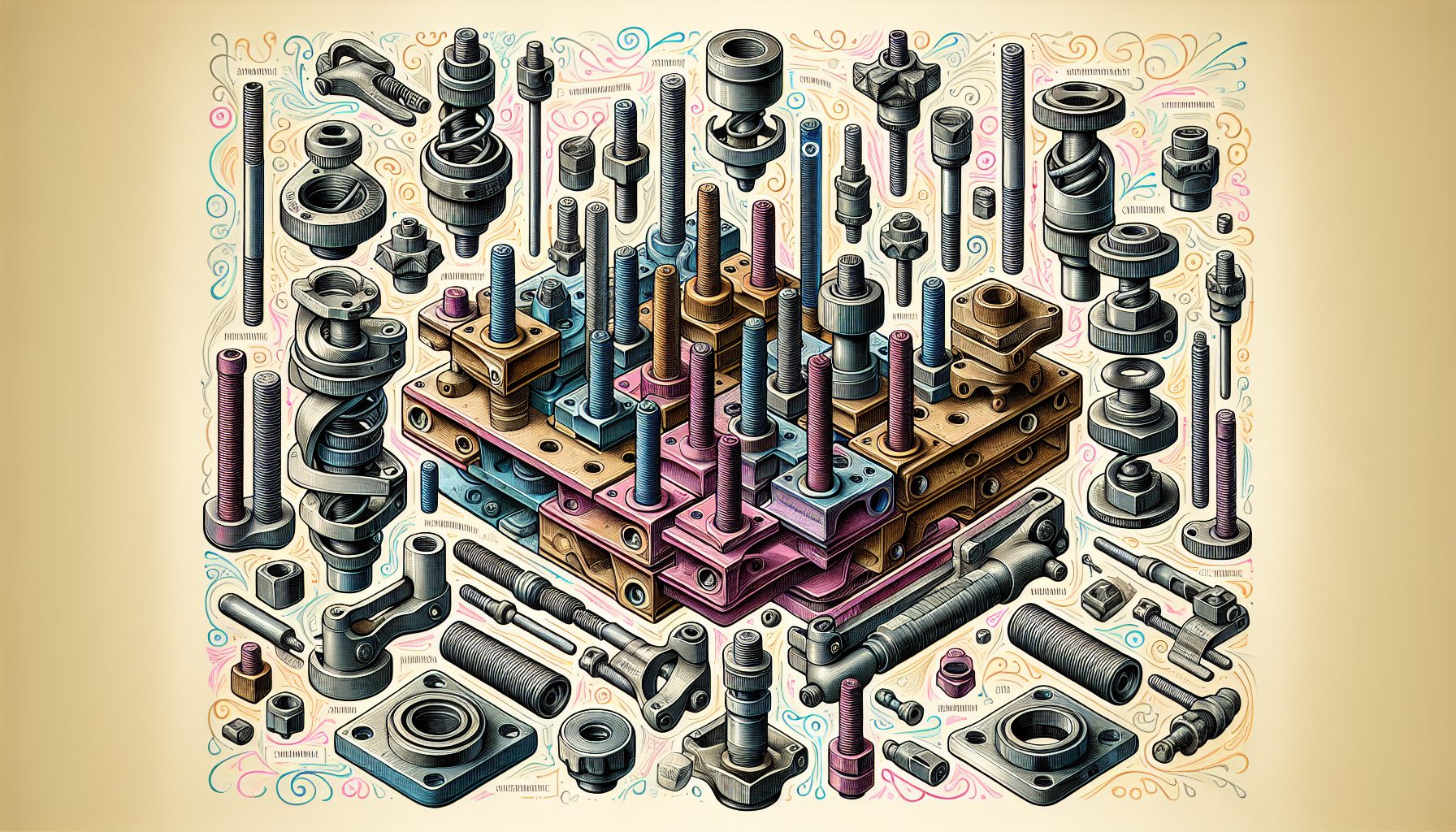 Diagram of additional components that can be used with acrow props.