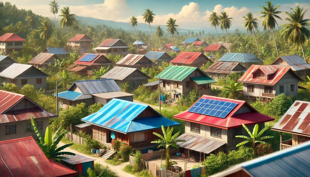 illustration of traditional Philippines house roofs