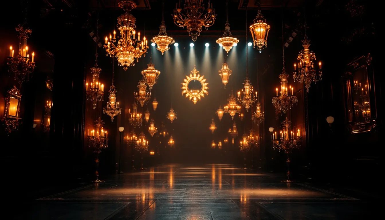 A display of various Hollywood mirror lights available for purchase.